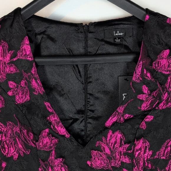 Lulu's NWT Elegant Taste Floral Jacquard Mini Dress - Picture 2 of 12